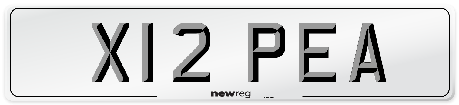 X12 PEA Number Plate from New Reg